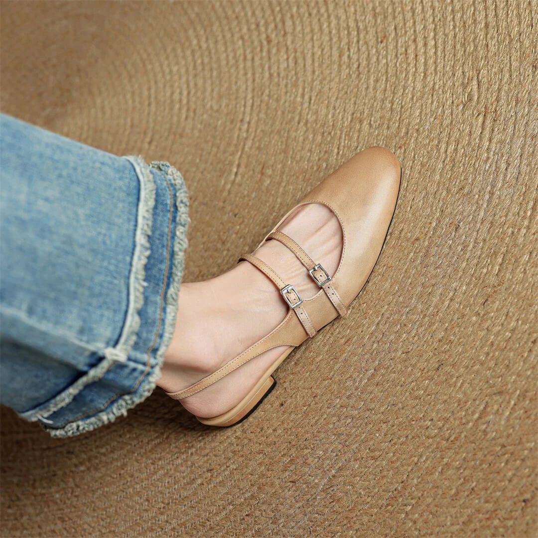 Calista Genuine Leather Slingbacks