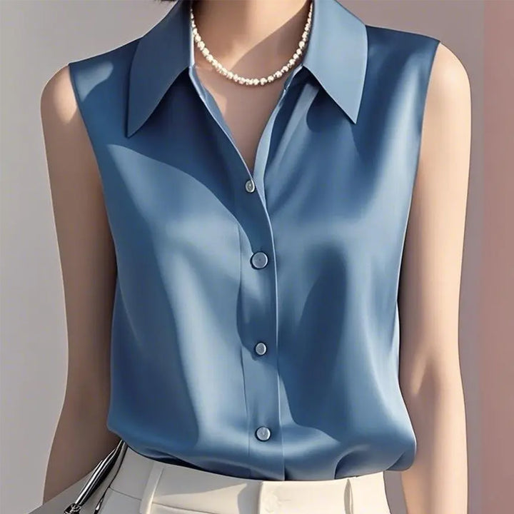 Celine Satin Button-Up