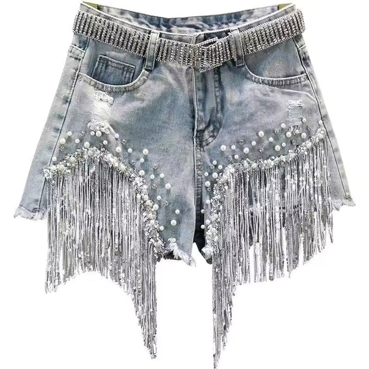 Celeste Tassel Denim Shorts