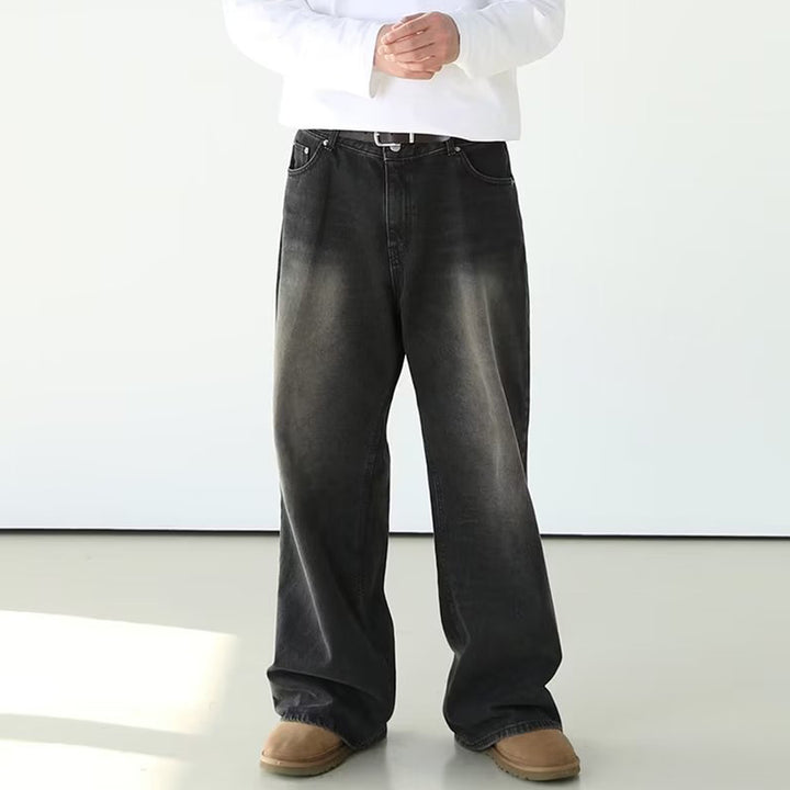 Nomura Washed Wide Straight Jeans