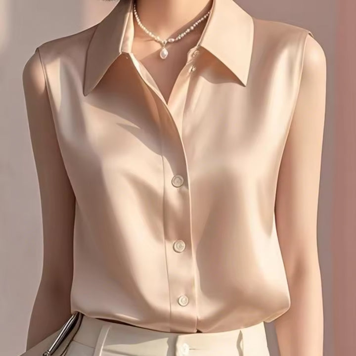 Celine Satin Button-Up