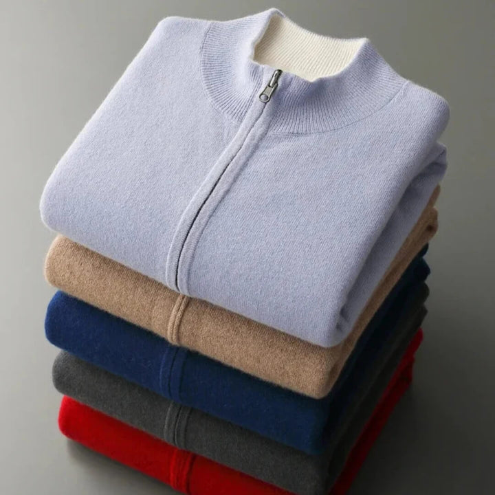 Corvino Cashmere Zip Cardigan