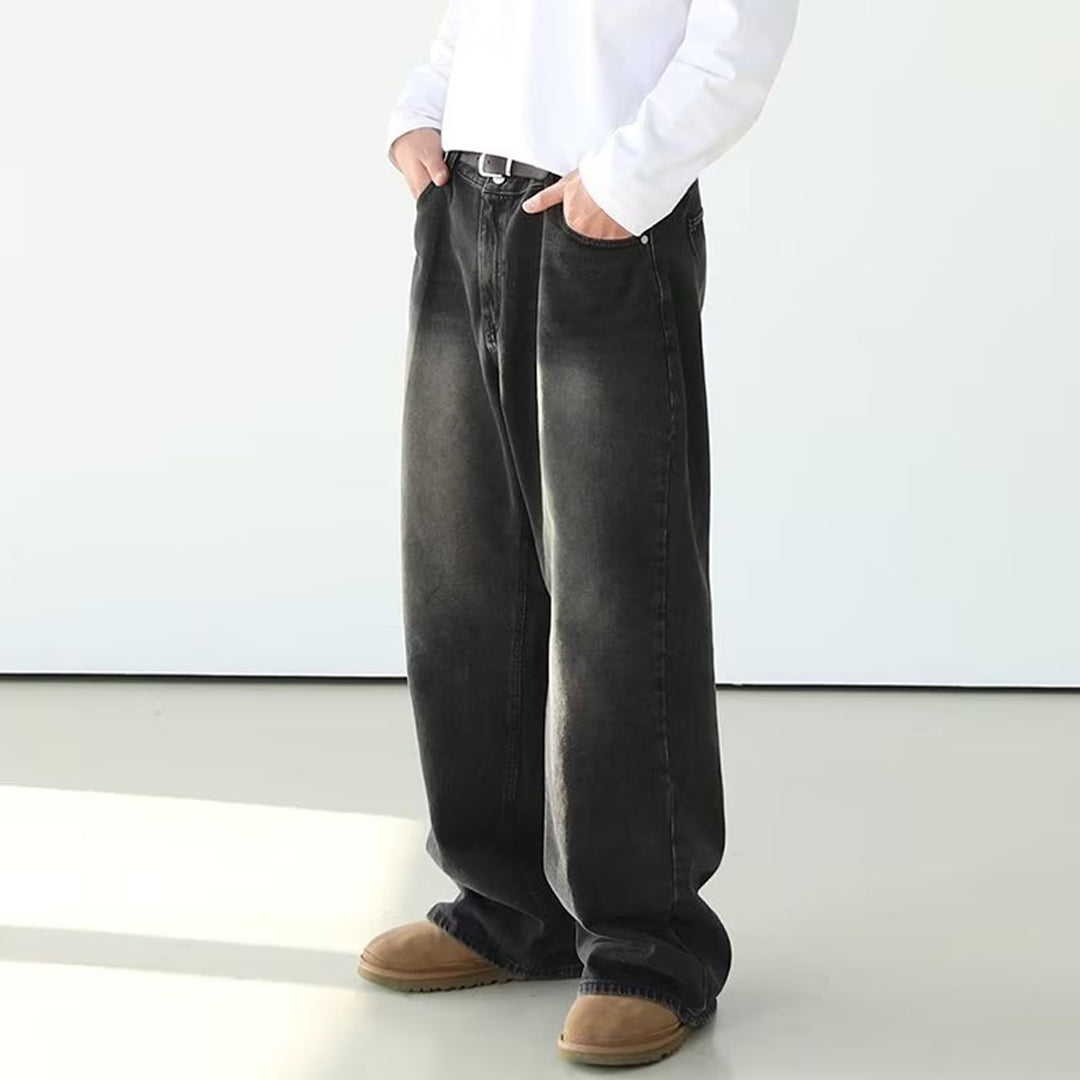 Nomura Washed Wide Straight Jeans