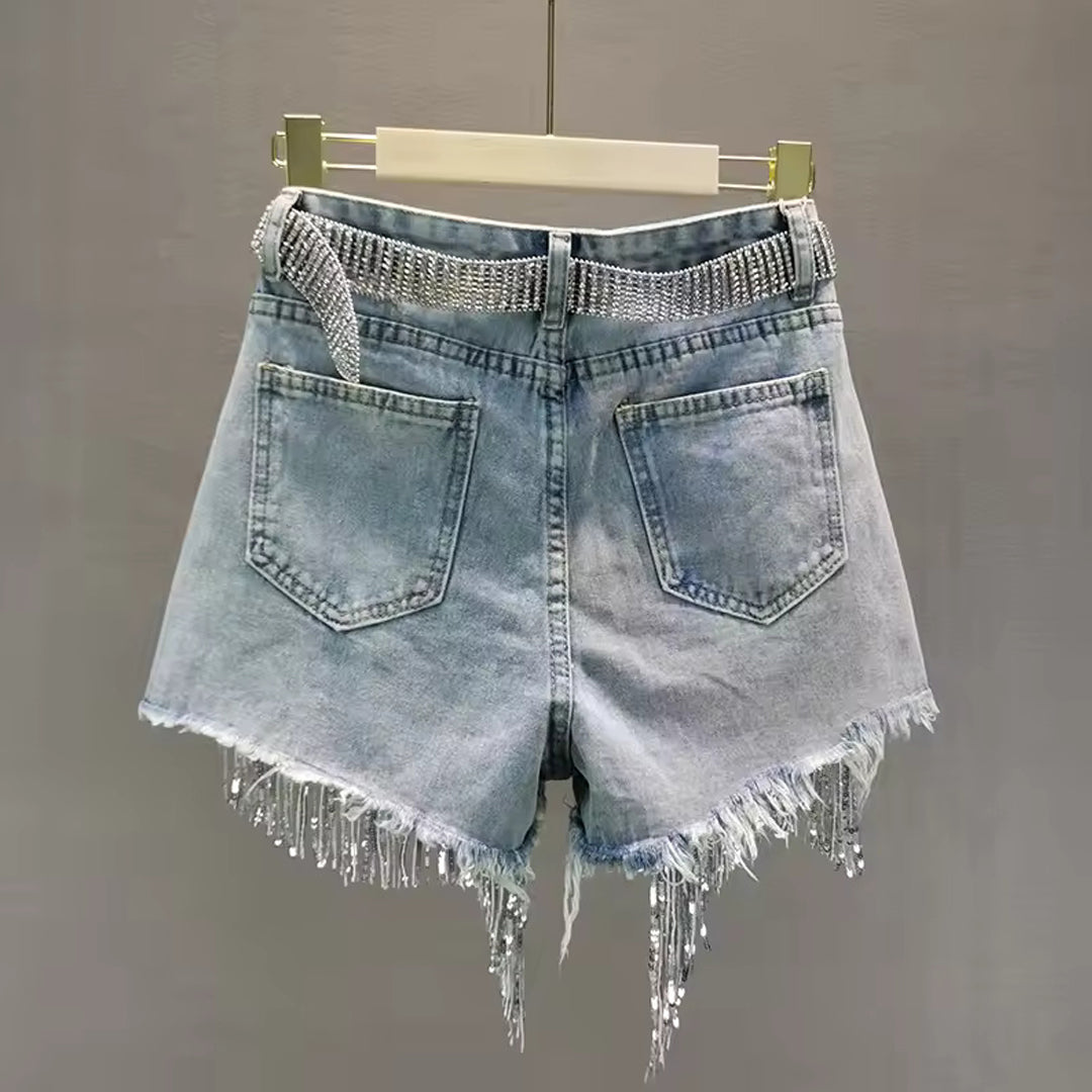 Celeste Tassel Denim Shorts