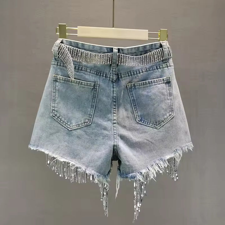 Celeste Tassel Denim Shorts