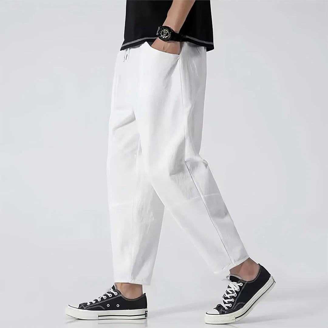 Kyoto Linen Blend Cropped Pants