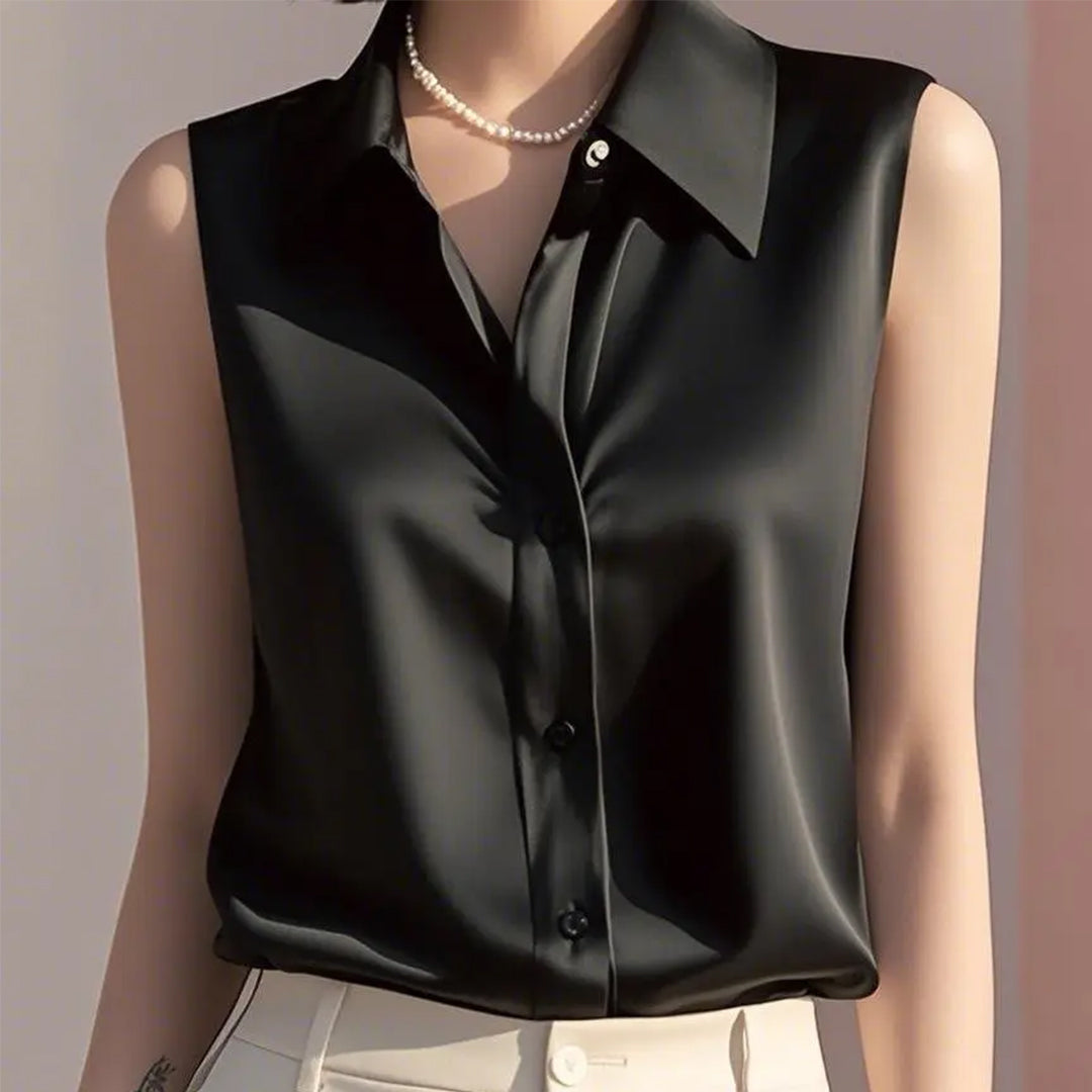 Celine Satin Button-Up