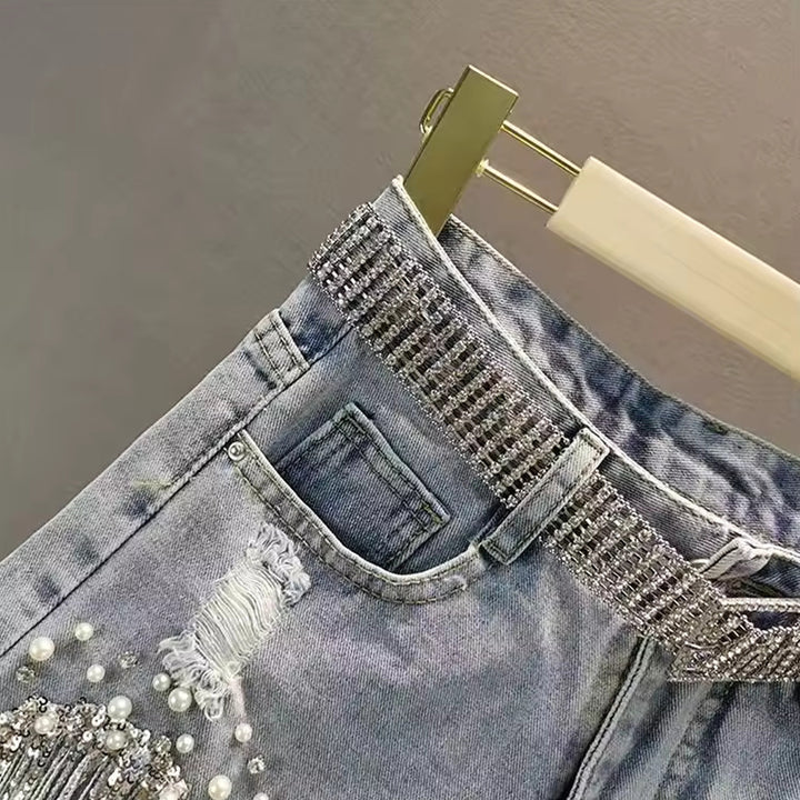 Celeste Tassel Denim Shorts