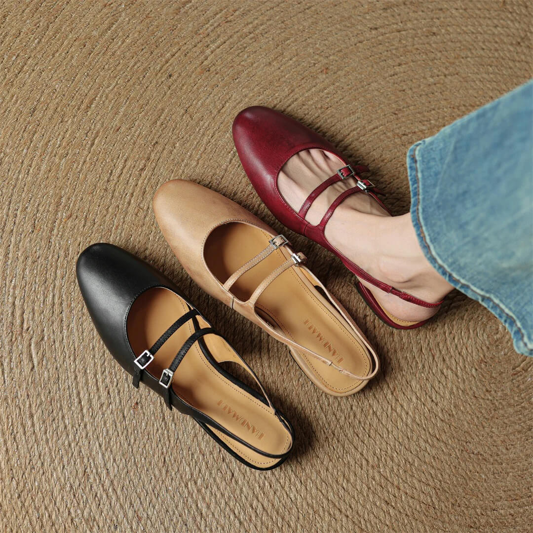 Calista Genuine Leather Slingbacks