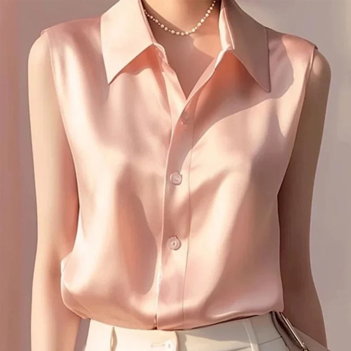 Celine Satin Button-Up
