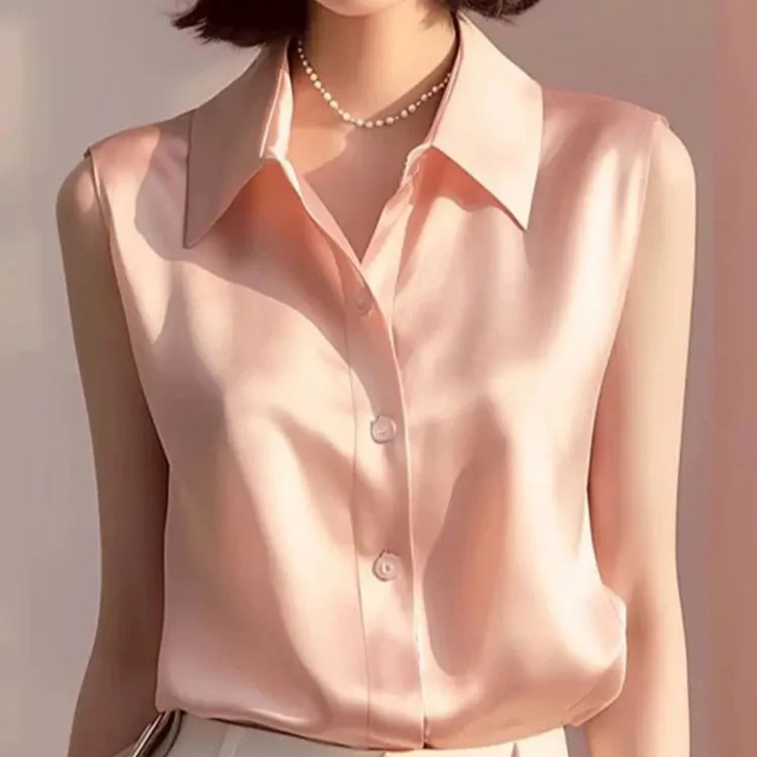 Celine Satin Button-Up