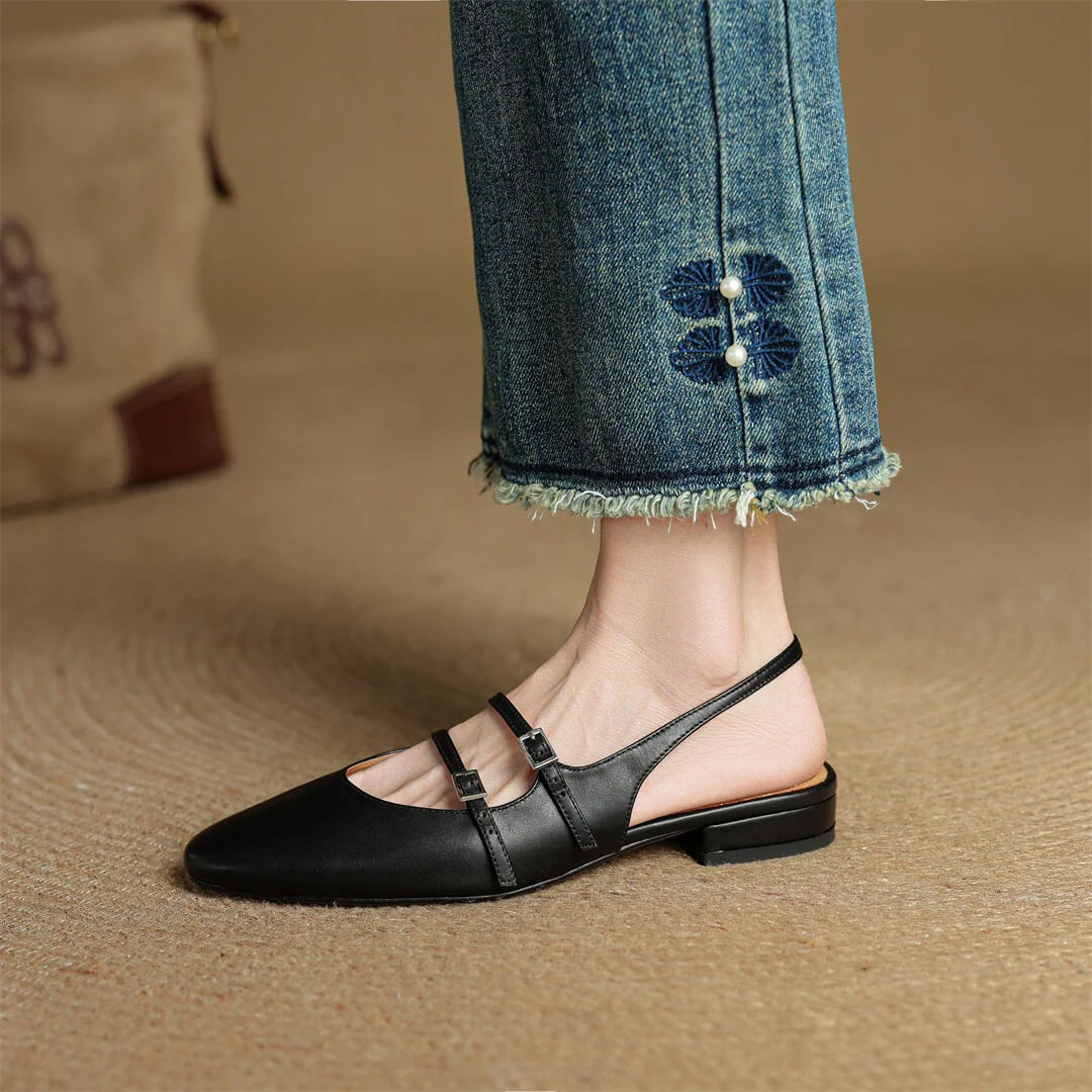 Calista Genuine Leather Slingbacks